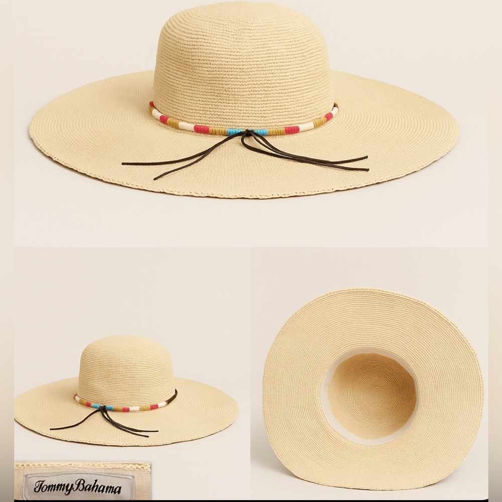 Tommy Bahama Women's Wide Brimmed Sun Hat with Beaded Band